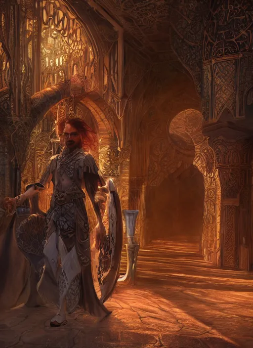 Image similar to arabian market, ultra detailed fantasy, elden ring, realistic, dnd character portrait, full body, dnd, rpg, lotr game design fanart by concept art, behance hd, artstation, deviantart, global illumination radiating a glowing aura global illumination ray tracing hdr render in unreal engine 5