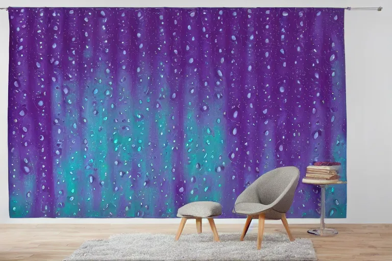 Prompt: purple rain. large raindrops. maximalism