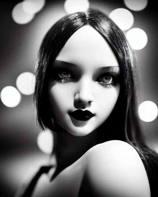 Image similar to black and white dreamy young beautiful female artificial intelligence, metropolis, cinematic, rim light, bokeh, photo - realistic, elegant, high detail, 8 k, masterpiece, photo taken in 1 9 3 0