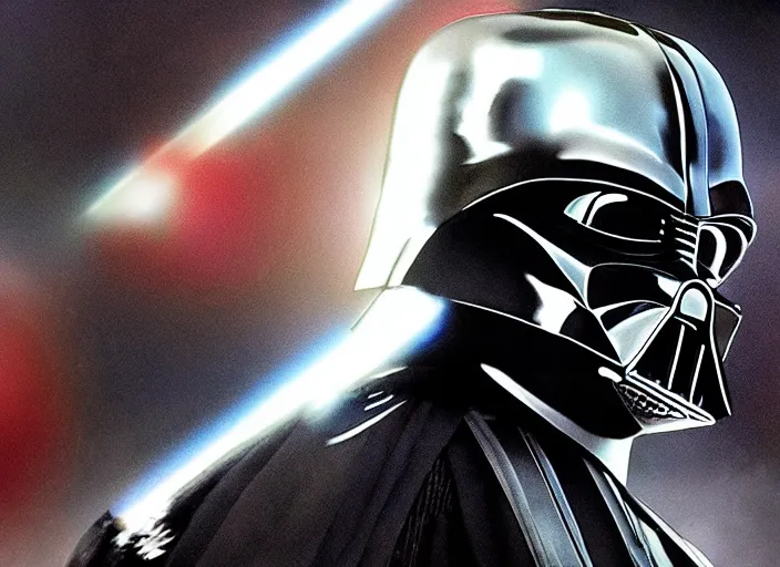 Image similar to ESPN still of Darth Vader playing in the nba playoffs live on espn, 4k