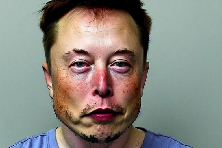 Image similar to mugshot of elon musk