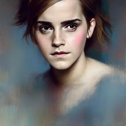 Prompt: emma watson by Richard Schmid by Jeremy Lipking by moebius by atey ghailan