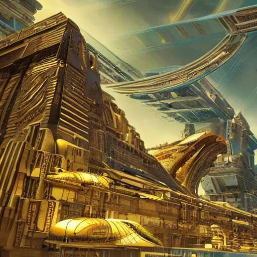 Image similar to an aerial scene of the beautiful intricate epic futuristic cybernetic sphinx in a cyberpunk pharaoh city, hyper detailed, cinematic lighting