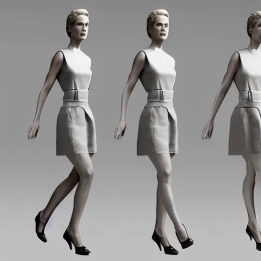 Prompt: 3 d render of grace kelly, full body photo