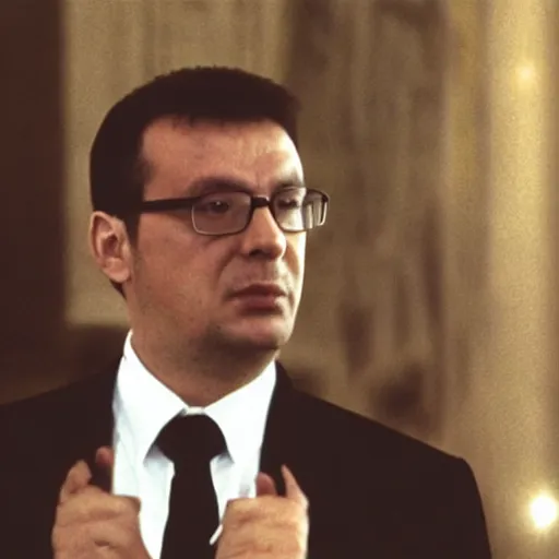 Prompt: darklord aleksandar vucic, photo, movie clip