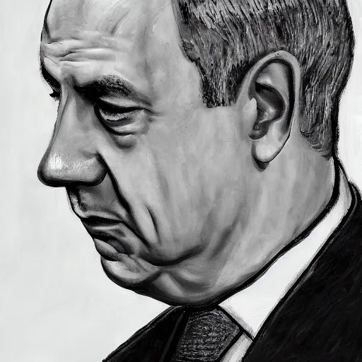 Prompt: a portrait of benjamin netanyahu by pablo picaso