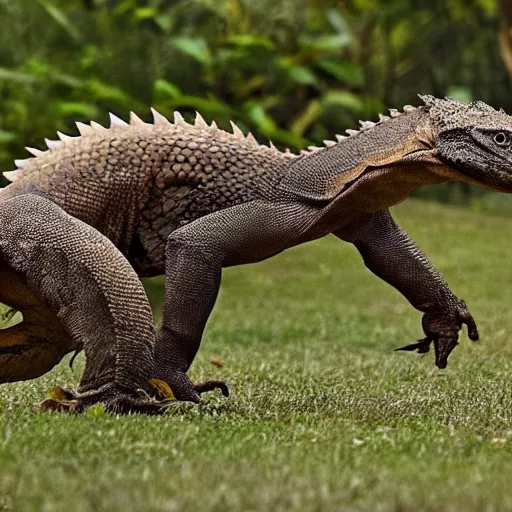 Image similar to a hybrid between a komodo-dragon and a pangolin, national geographic file-photo, photography