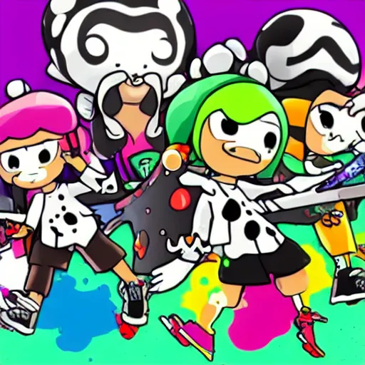 Prompt: splatoon splatfest