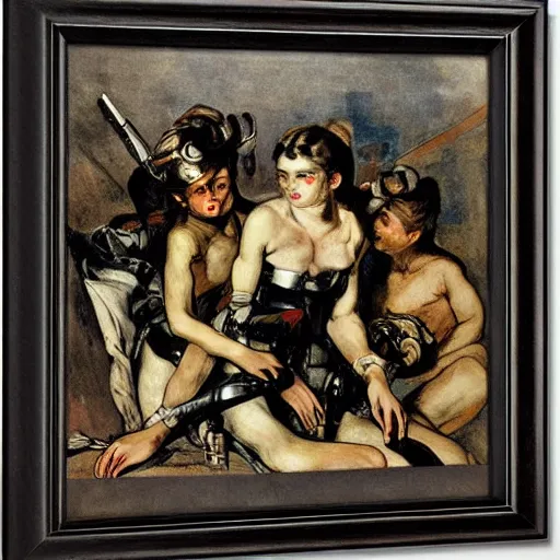 Image similar to cyborgs by eugene delacroix