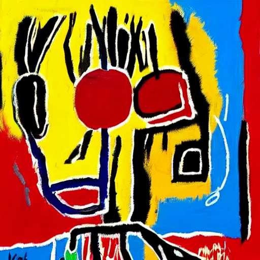 Image similar to new painting by jean michel basquiat and pablo picaso