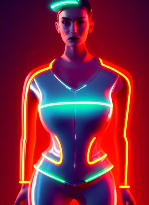 Prompt: a sensual female humanoid with freckles cheeks, retro futurism, cyber neon lighting, detailed futuristic jewelry, retro futuristic glossy latex suit, transparent vest, profile posing, hyper photorealistic, crispy quality, digital photography, trending in artstation, trending in pinterest, cinematic, 4 k ultra hd, art by pascal blanche, art by greg rutkowski,