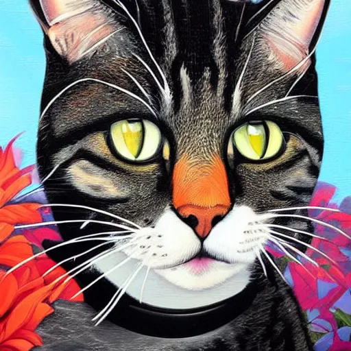 Image similar to a portrait of a cat in a scenic environment by sandra chevrier, hyperdetailed, trending on artstation