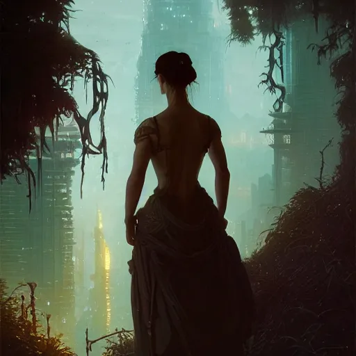 Image similar to altered carbon, highly detailed portrait young jennifer connelly, peasant girl stephen bliss, unreal engine, fantasy art by greg rutkowski, loish, rhads, ferdinand knab, makoto shinkai and lois van baarle, ilya kuvshinov, rossdraws, tom bagshaw, global illumination, radiant light, detailed and intricate environment