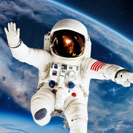 Prompt: astronaut in outer space lit from below, full body photo