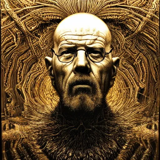 Image similar to ultra realist intricate detailed scorn portrait of heisenberg, insanity accurate features, apocalyptic, very intricate details, 8 k resolution, dim lighting, artstyle zdzisław beksinski and keith thompson, by giger style, award winning