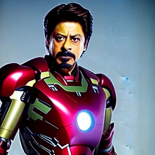 Image similar to film still of shah rukh khan as tony stark in iron man