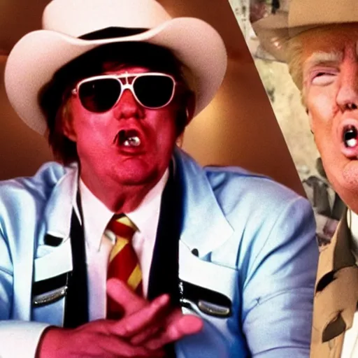 Image similar to donald trump as hunter s thomson from fear in loathing in las vegas