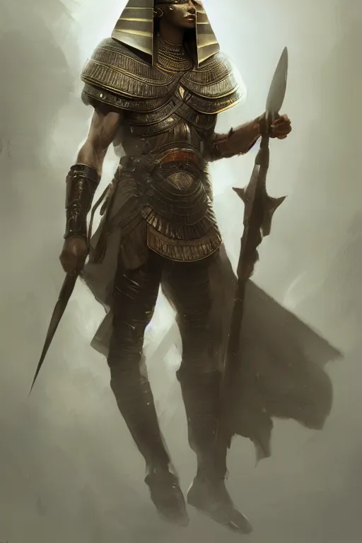 Prompt: egyptian warrior, portrait, powerfull, intricate, elegant, volumetric lighting, digital painting, highly detailed, artstation, sharp focus, illustration, ruan jia