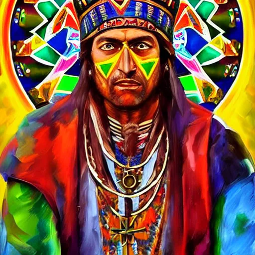 Image similar to DMT Aztec Priest artwork by Afremov, Leonid