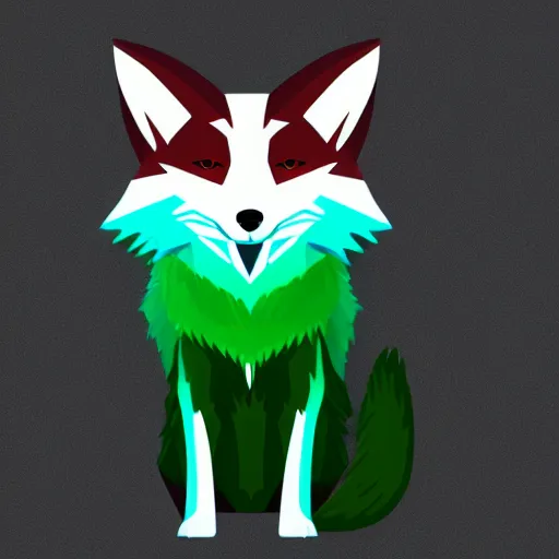 Prompt: digital very green and white fox, retrowave palette, digital world, highly detailed, electric breeze, anatomically correct vulpine, synth feel, fluffy face, ear floof, flowing fur, super realism, accurate animal imagery, 4 k digital art