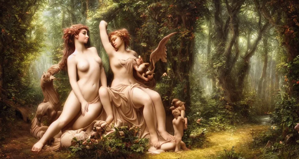 Image similar to Enchanted and magic forest, by Guillaume Seignac