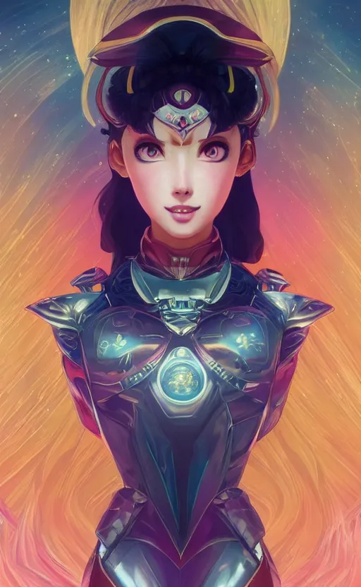 Image similar to symmetry!! portrait of sailor moon! alien in the style of horizon zero dawn, machine face, intricate, elegant, highly detailed, digital painting, artstation, concept art, smooth, sharp focus, illustration, art by artgerm and greg rutkowski and alphonse mucha, 8 k