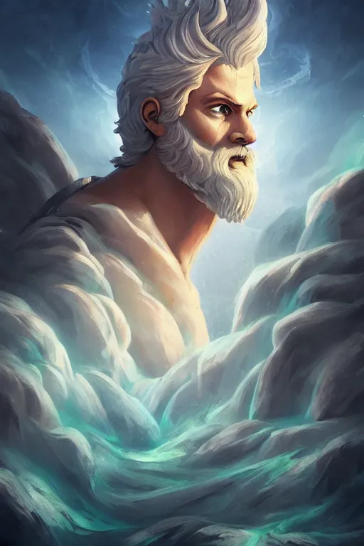 Image similar to the god zeus, ancient ruins environment, portrait, sharp focus, digital art, concept art, award winning, post processed, dynamic lighting, by emylie boivin and rossdraws