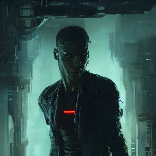 Image similar to neuromancer, painted by greg rutkowski