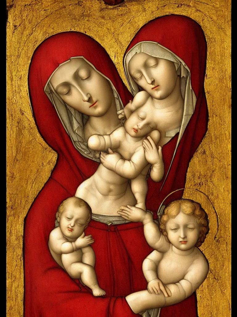 Prompt: madonna of belarus da vinci style