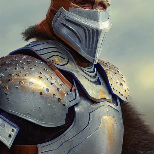 Image similar to duck as a realistic fantasy knight, closeup portrait art by donato giancola and greg rutkowski, realistic face, digital art, trending on artstation, symmetry!!