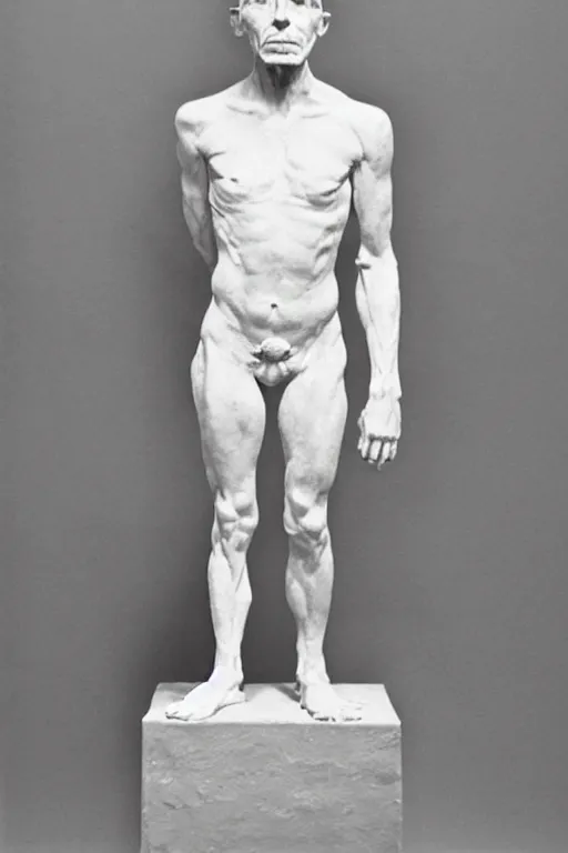 Image similar to full body, michel foucault sculpture by auguste rodin