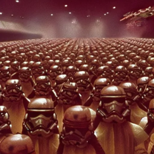 Image similar to crowd of star wars cantina aliens, production still