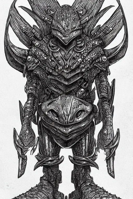 Prompt: armoured warrior mushroom monster, symmetrical, highly detailed, digital art, sharp focus, trending on art station, amber, kentaro miura art style