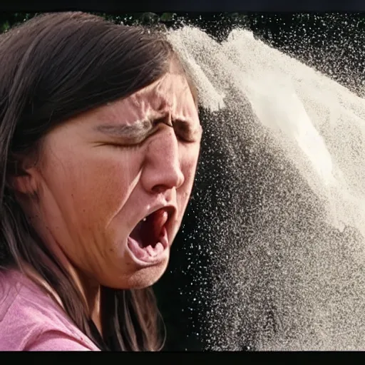 Image similar to the biggest sneeze ever captured on film