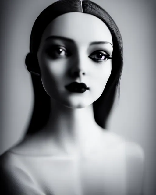 Image similar to black and white dreamy young beautiful female artificial intelligence, cinematic, rim light, photo - realistic, elegant, high detail, 8 k, masterpiece, photo taken in 1 9 3 0