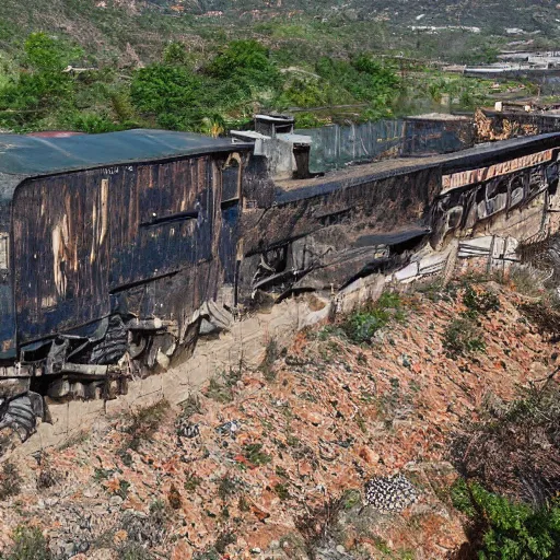 Image similar to boxcar made of human flesh and bone, biomechanical railroad, highly detailed, artifact exhibit, War Photography, by H.R. Giger