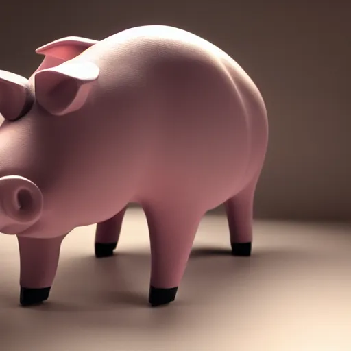 Prompt: a pig made of rubber 4 k commercial lighting - w 8 3 2