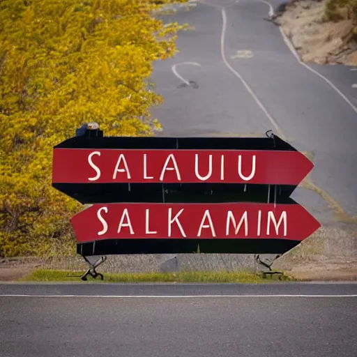 Image similar to sign that says salamu aleikum!