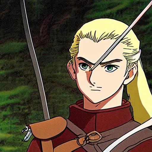 Prompt: legolas from the anime lord of the rings (1986), studio ghibli, very detailed, realistic