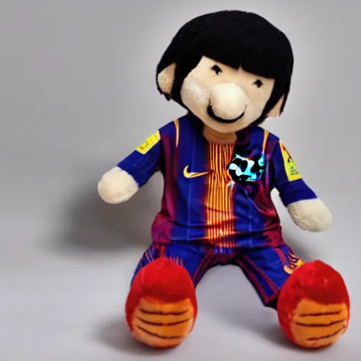 Image similar to Lionel Messi plushie toy