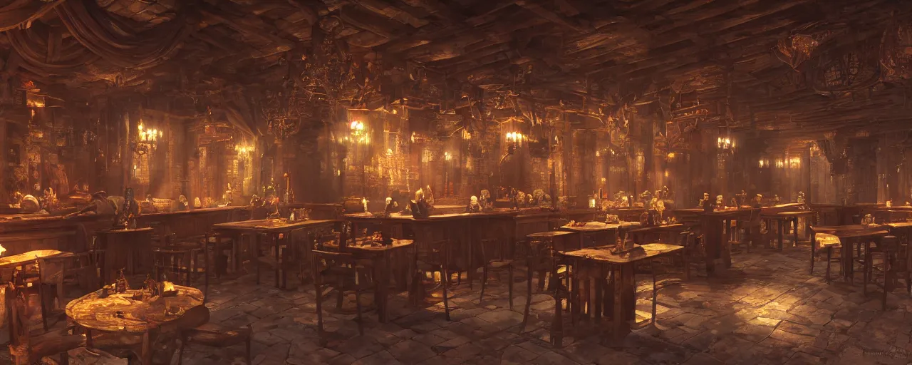 Image similar to inside of a medieval era tavern with exotic dancers, vaporwave aesthetics, 8 k uhd, unreal engine, octane render in the artstyle of finnian macmanus, john park and greg rutkowski