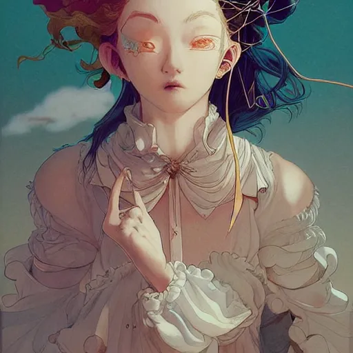 Prompt: prompt : magestic bard portrait soft light painted by james jean and katsuhiro otomo and erik jones, inspired by evangeleon anime, smooth face feature, intricate oil painting, high detail illustration, sharp high detail, manga and anime 1 9 9 0