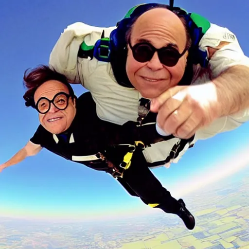 Image similar to danny devito skydiving