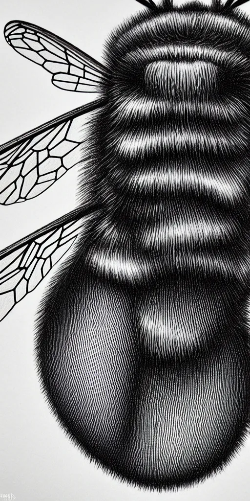 Prompt: hyper detailed ultra sharp of a beautiful bee. trending on artstation, golden, delicate, facing camera, hyper realism, 1 4 5 0, engraving, ultra realistic, 8 k