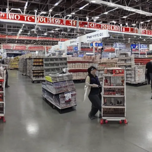 Image similar to a costco entirely staffed by robots