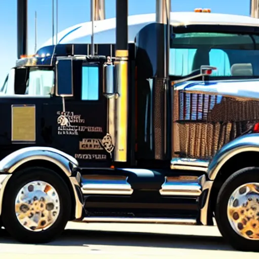 Prompt: beyonce driving a big rig truck