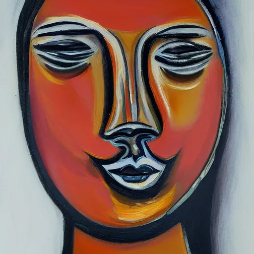 Prompt: a face made by super fine lines, abstract oil painting