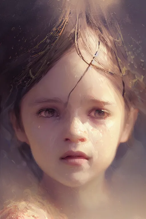 Image similar to babylonian girl, joyful, close-up portrait, intricate, elegant, volumetric lighting, scenery, digital painting, highly detailed, artstation, sharp focus, illustration, concept art, ruan jia, steve mccurry