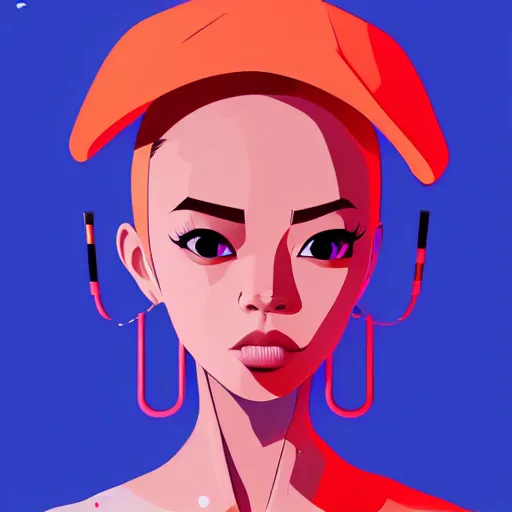 Image similar to 2 d character design, female rapper, vector art, digital art, portrait, 4 k, 8 k, sharp focus, smooth, illustration, concept art, music artist