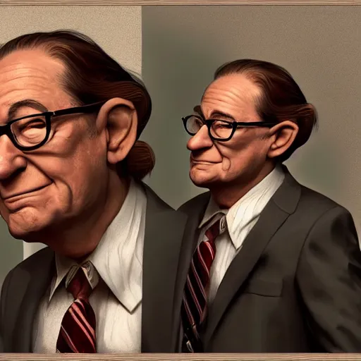 Image similar to Alan Greenspan as Gollup, digital art, cgsociety, artstation, trending, 4k